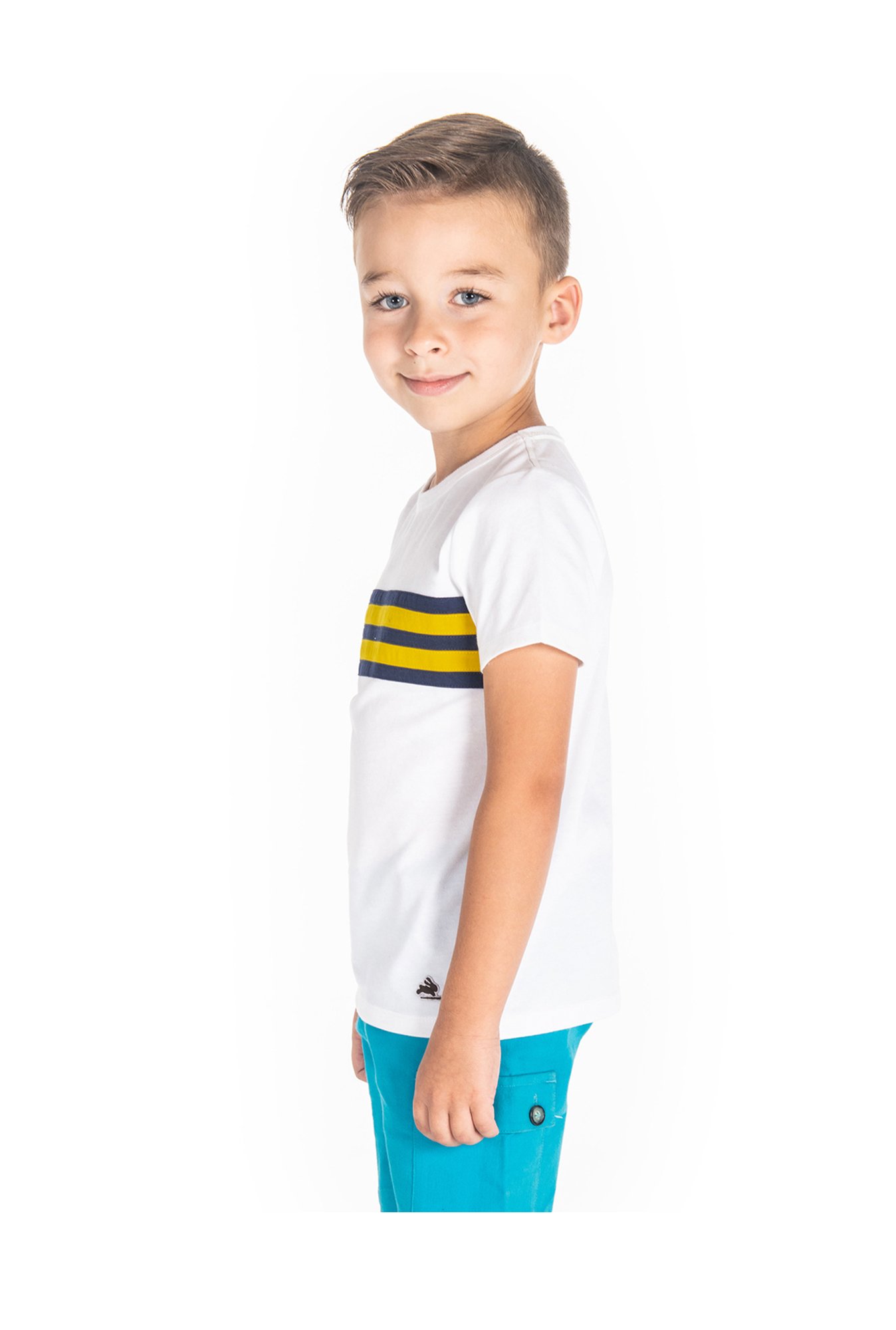 Cherry Crumble By Nitt Hyman Kids White Striped T-Shirt
