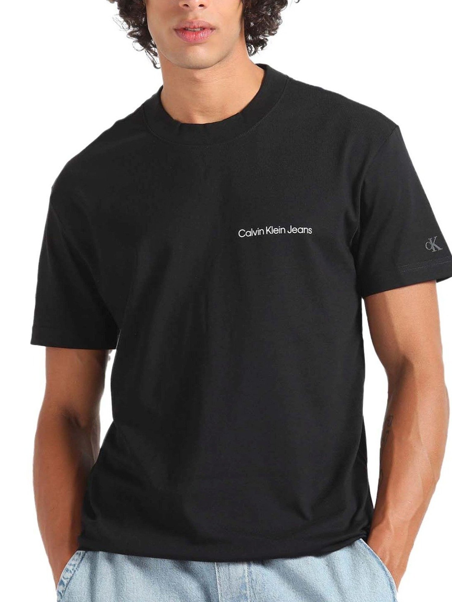 Calvin Klein Black Cotton Regular Fit T-Shirt