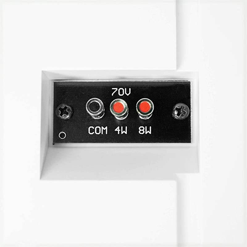 Pair  Rock Slim 70W White 5.25" 70V Commercial Restaurant Wall Speakers