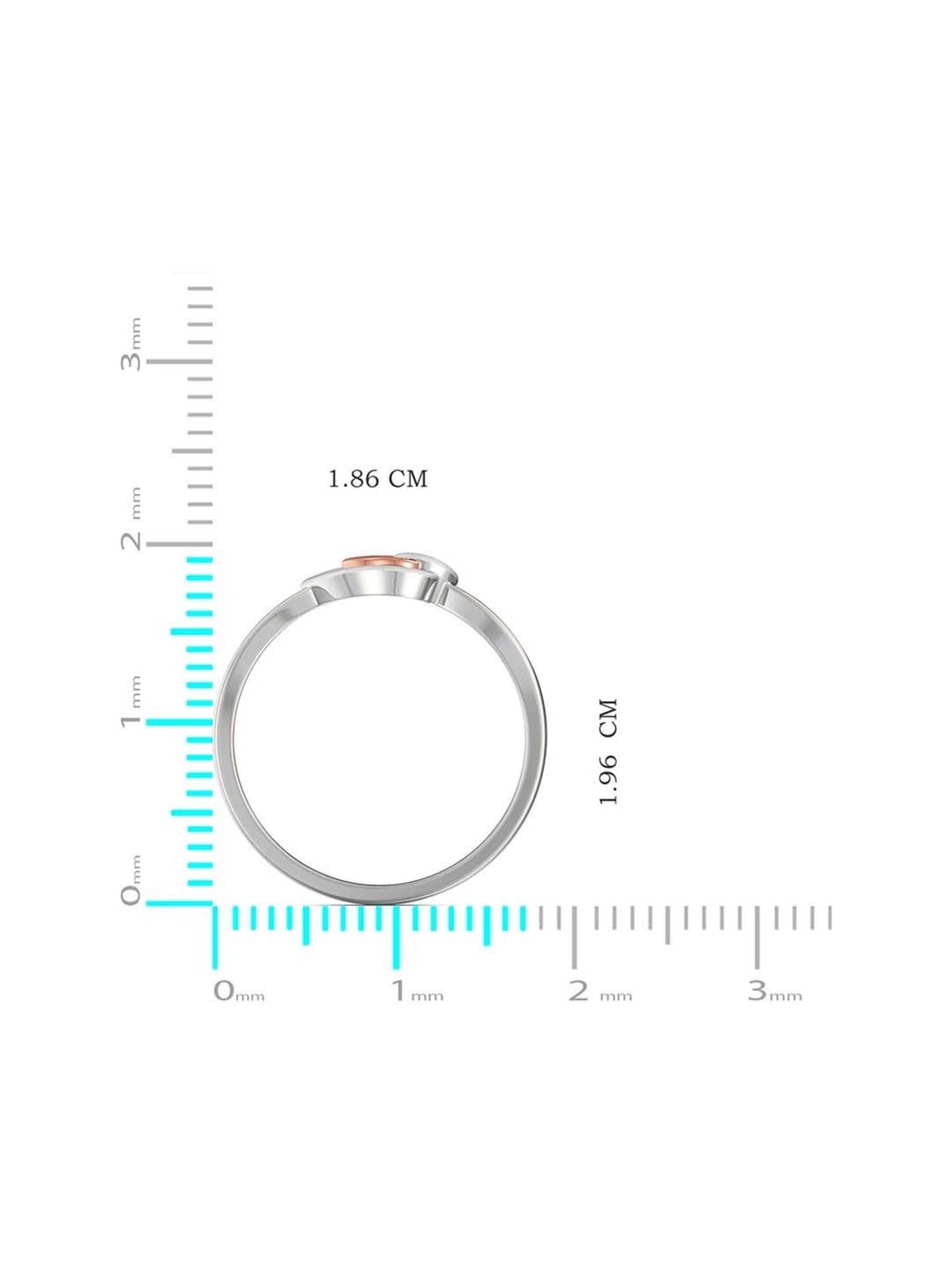 Malabar Gold and Diamonds 950 Platinum & 0.02 ct Diamond Ring