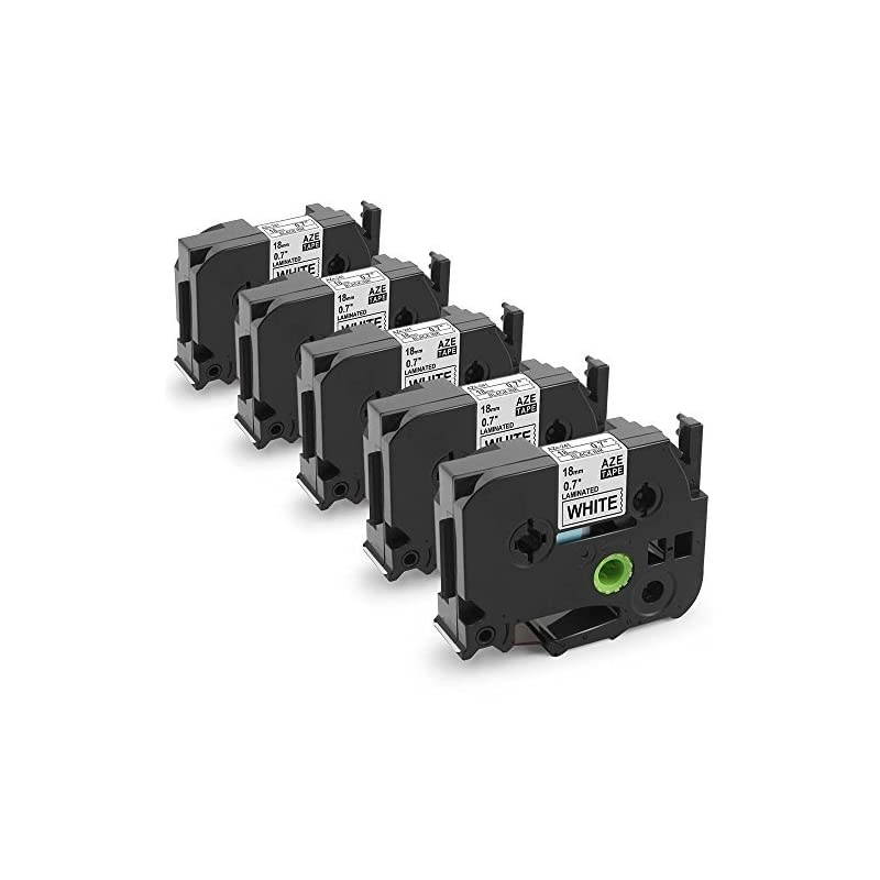 Compatible Label Tape Replacement for TZ TZe 241 Black on White 0.7" x 26.2'(18mm x 8m) TZe241, Compatible with Brother Ptouch Model PT D400 D400AD D450 1880C 2030 18R Label Maker (5 Pack)