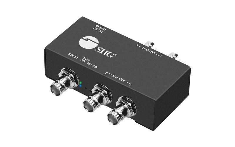 SIIG 1x4 3G-SDI Distribution Amplifier - 1920 x 1080 - 984 ft Maximum Operating Distance - Metal, Aluminum - TAA Compliant
