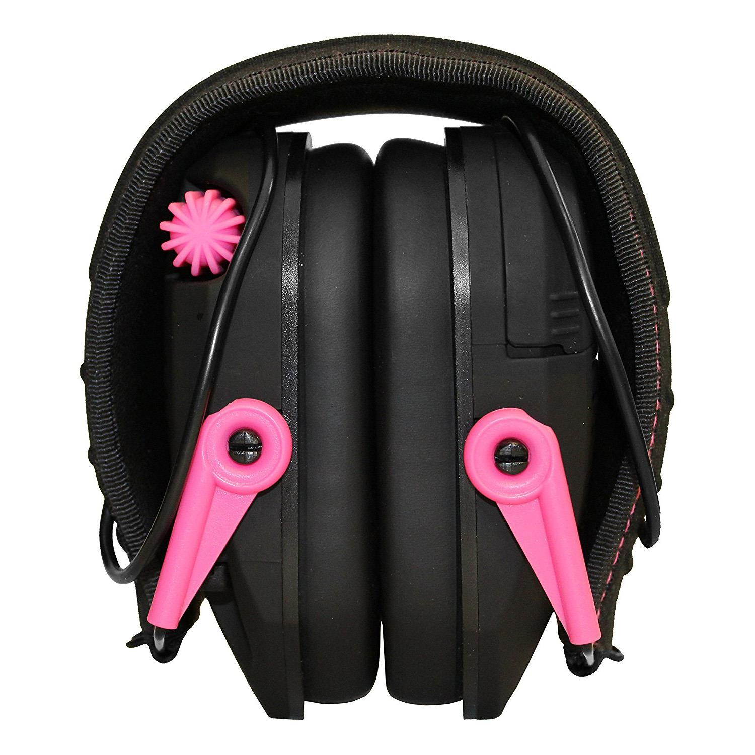 Walkers Razor Hearing Protection Pink Slim Shooter Folding Earmuffs, 4 Pack