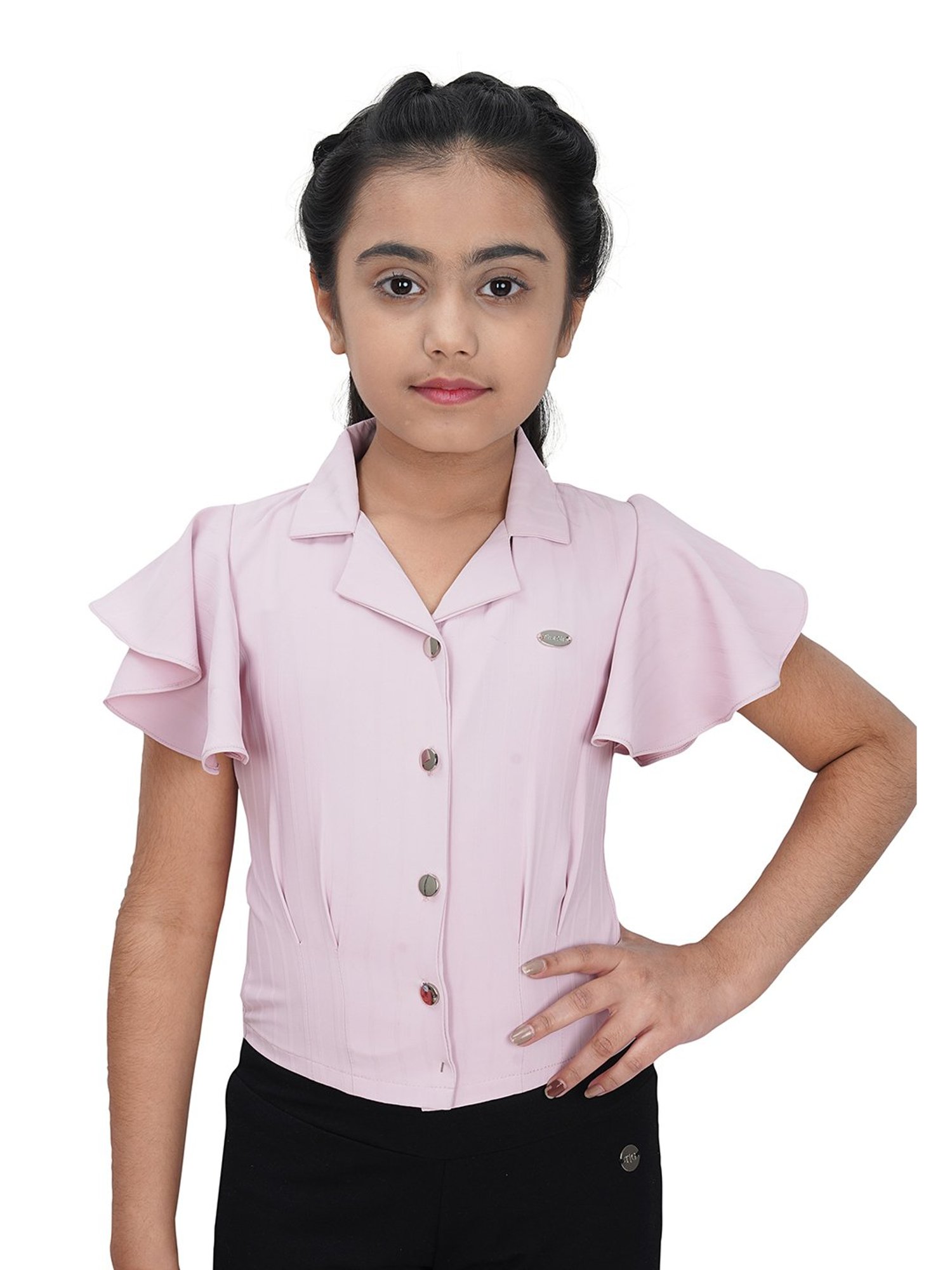 Tiny Girl Light Pink Solid Top
