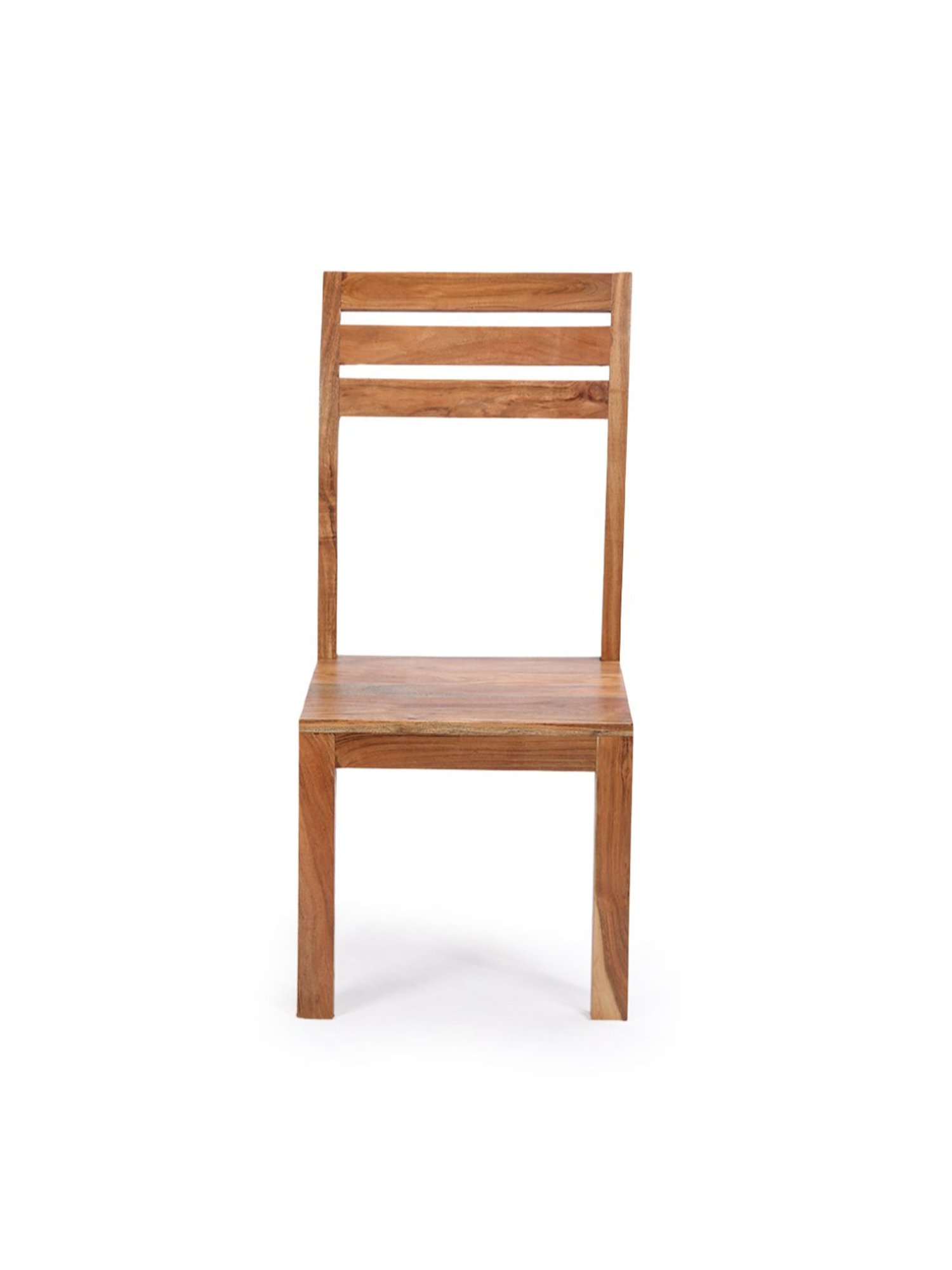 ExclusiveLane Centaur Beige Acacia Wood Handcrafted Dining Chairs - Set of 2 Natural Finish