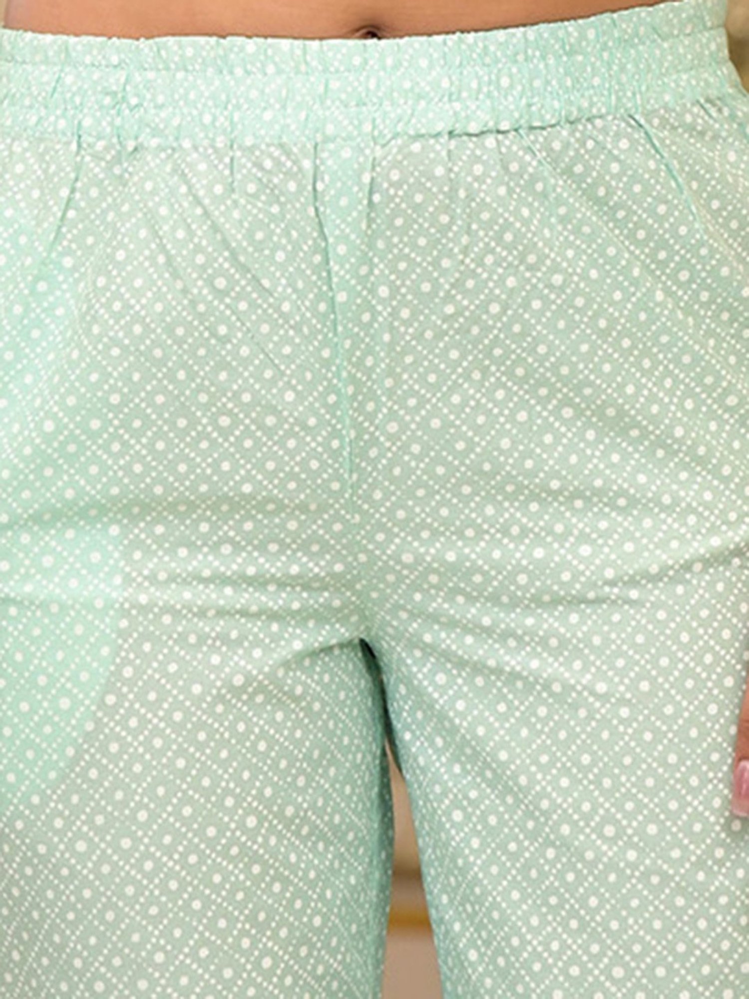 Juniper Mint Green Printed Pants