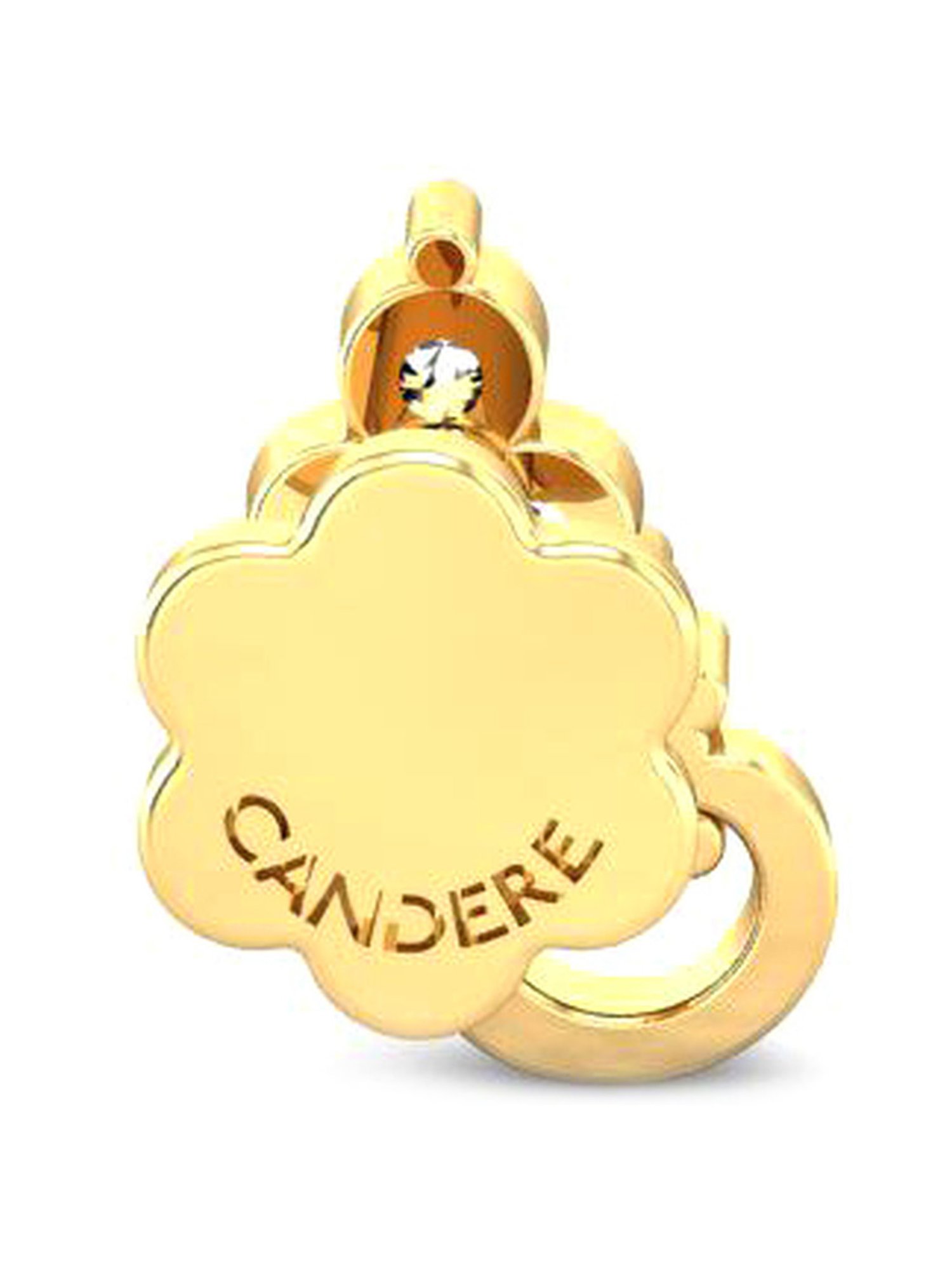 Candere by Kalyan Jewellers Swasthika 18k Yellow Gold & Diamond Nosepin for Women