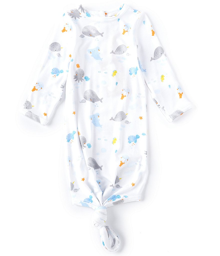 Angel Dear Baby Newborn-3 Months Long-Sleeve Baby Shark Knotted Gown