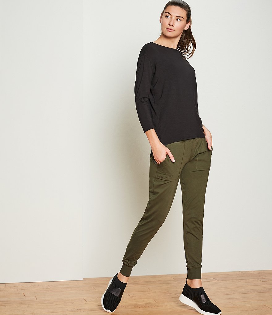 Kinesis High Rise Slim Sueded Jersey Joggers