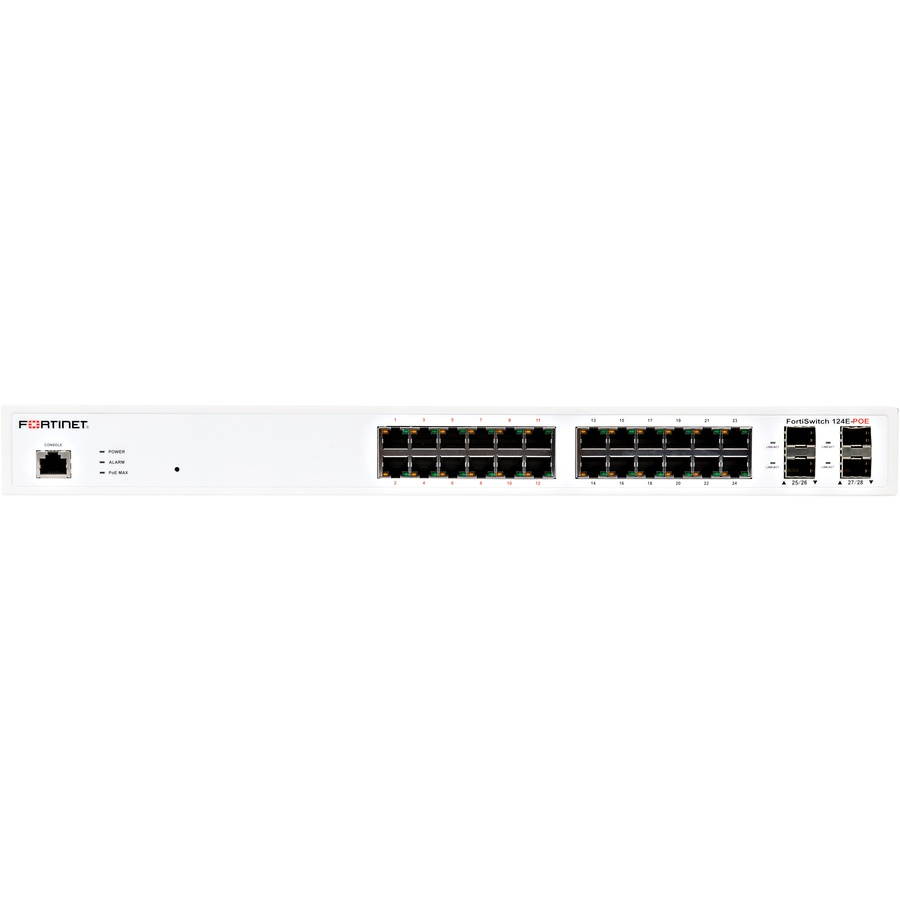 Fortinet FortiSwitch 124E-FPOE 24 Port Layer 2 Gigabit Ethernet Switch - FS-124E-FPOE
