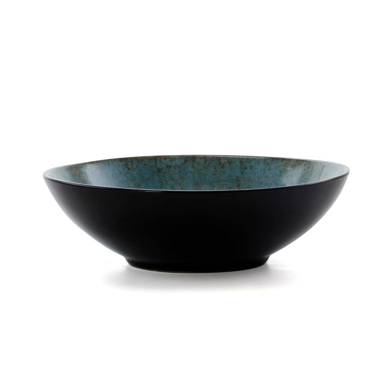 16pc Stoneware Sky Bloom Dinnerware Set Red/Blue - Elama