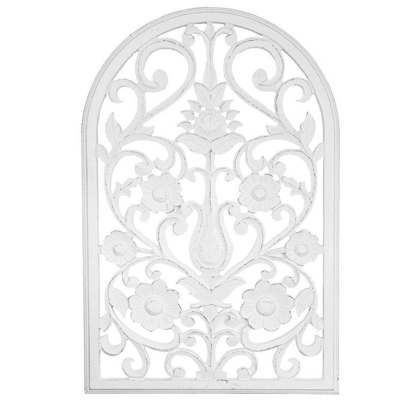 Wood Arched Windowpane Wall Panel White - Crystal Art Gallery