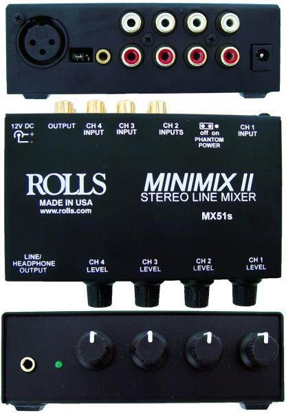 Rolls MX51S Mini Mix Ii 2 1/4 And 3 Rca Mixer