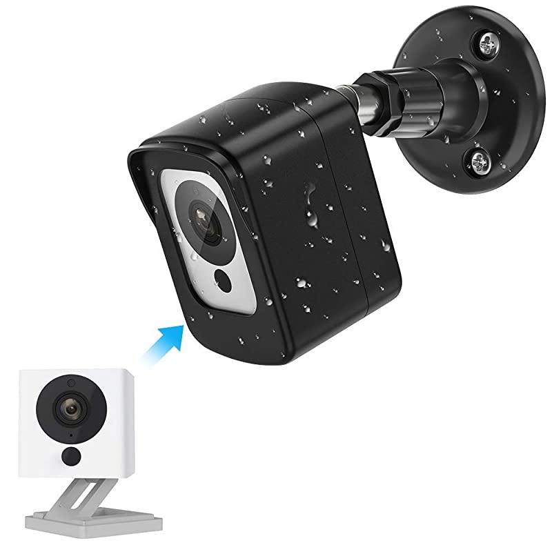 V1 V2 Protective Case with Wall Mount Bracket, 360&deg; Protection Waterproof ABS Acrylic Material Anti-Scratch Cover Adjustable for Indoor and Outdoor Use (Black)