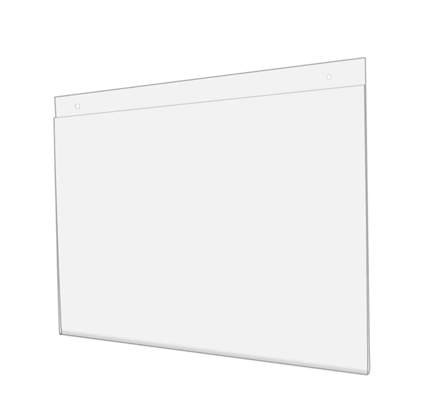 Wall Mount Sign Holder 17x11 with Holes Horizontal Landscape Clear Acrylic Signs Lot of 5