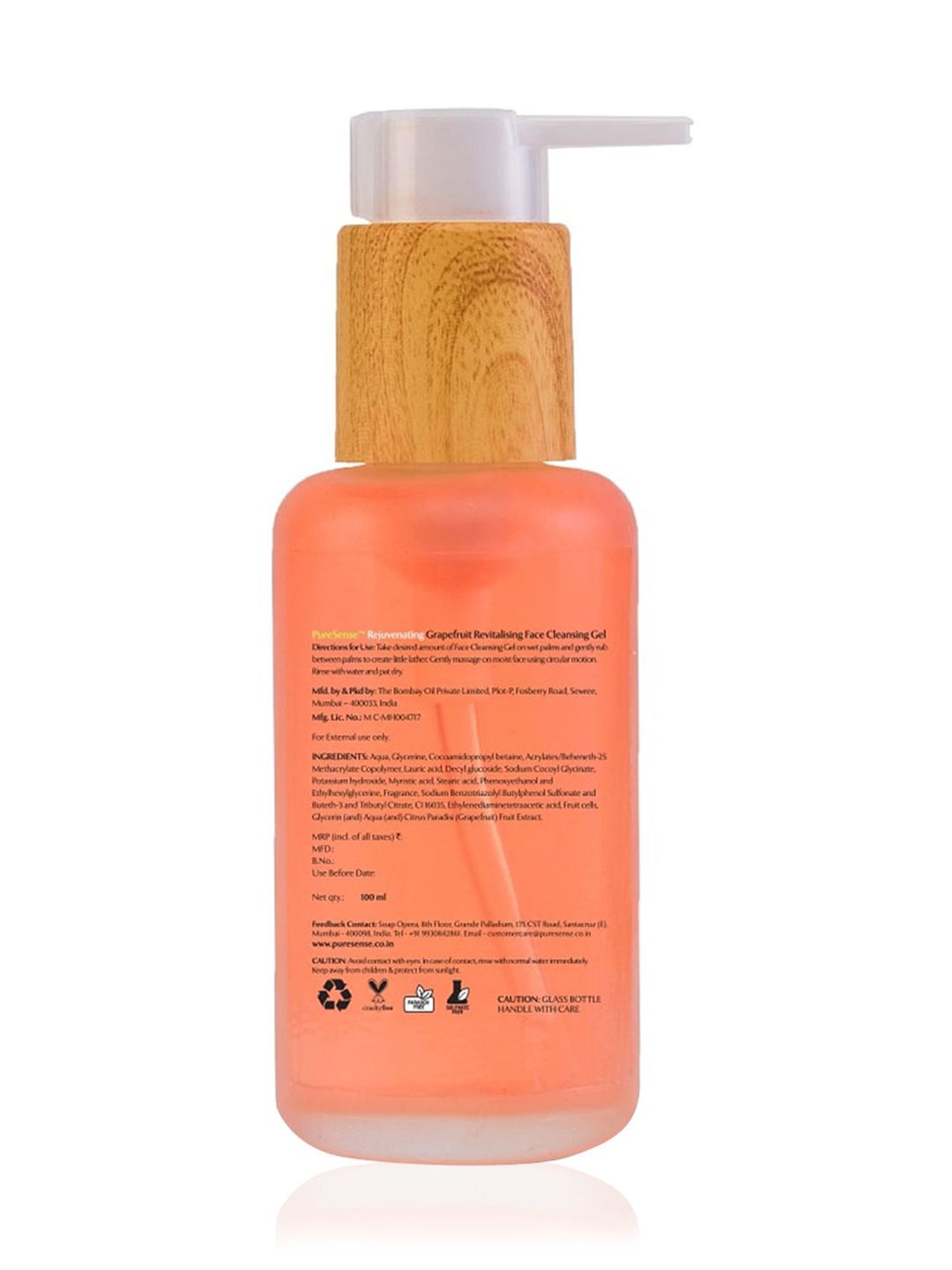 Pure Sense Rejuvenating Grapefruit Revitalising Face Cleansing Gel - 100 ml