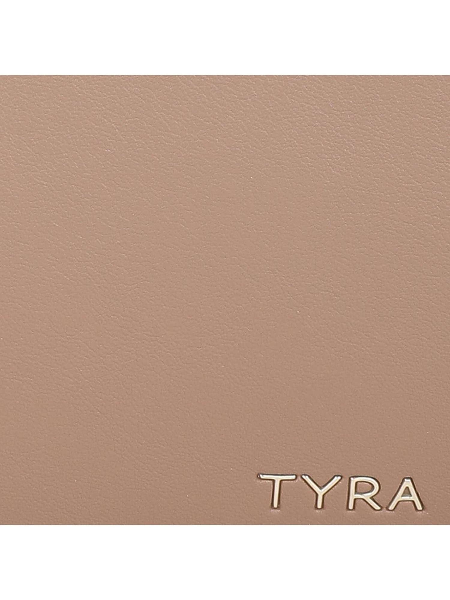 Tyra Sofia Taupe Solid Faux Leather Handbag