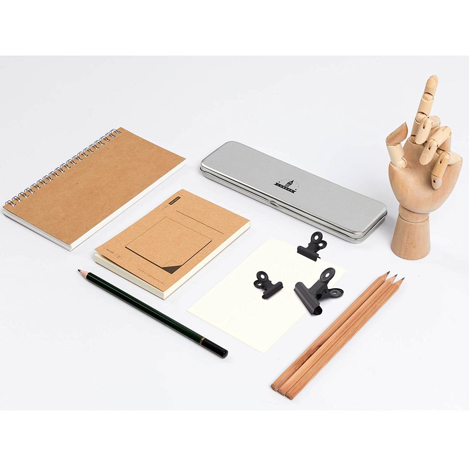 25pcs Black Bulldog Binder Paper Clips/Metal Hinge Clip File Clamps for Crafts, Food Bags, Drawings, Photos at Home Kitchen & Office Useage 4 Sizes 7/8" 2" 2-1/2" 3"