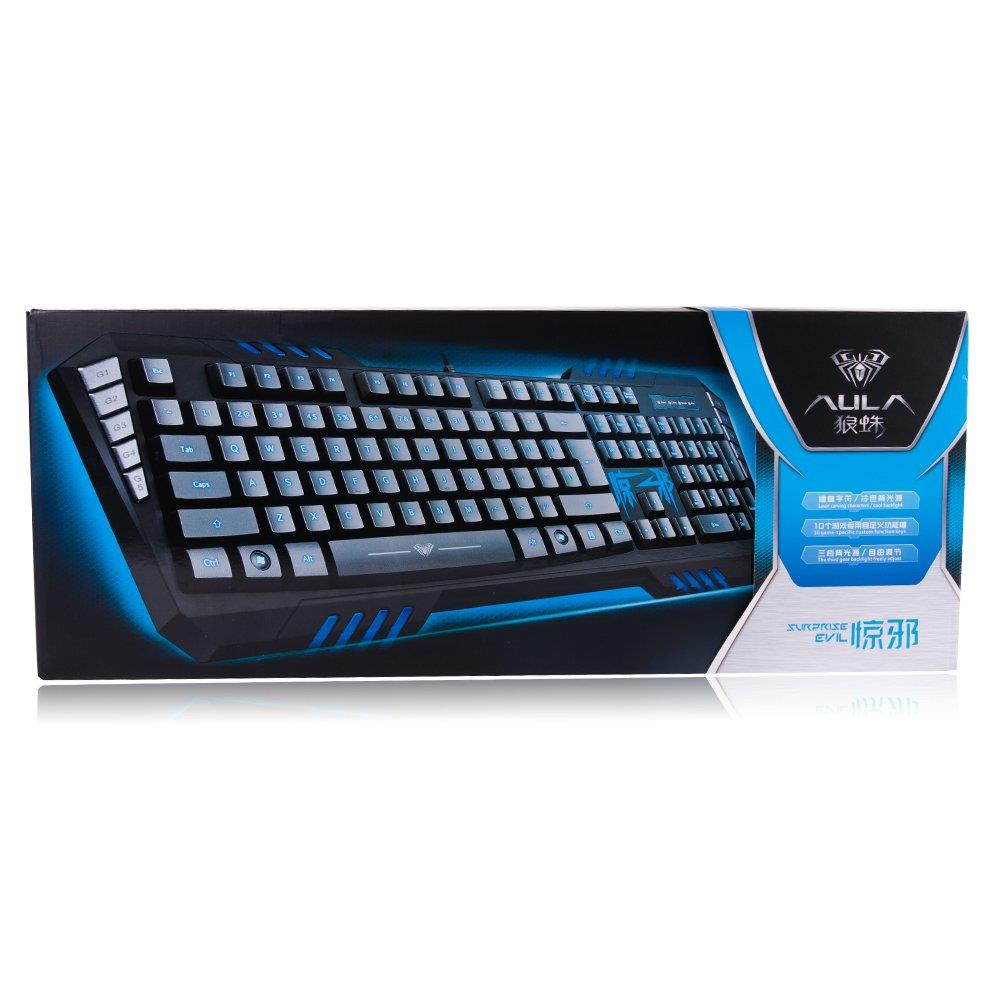 AULA SURPRISE EVIL Ergonomic Backlit Wired USB Gaming Keyboard