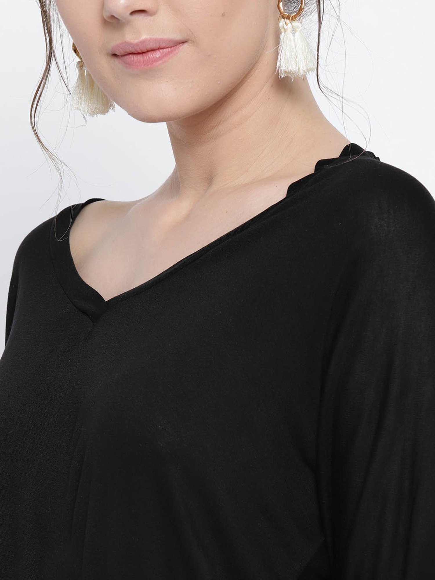 Sera Black Regular Fit Top