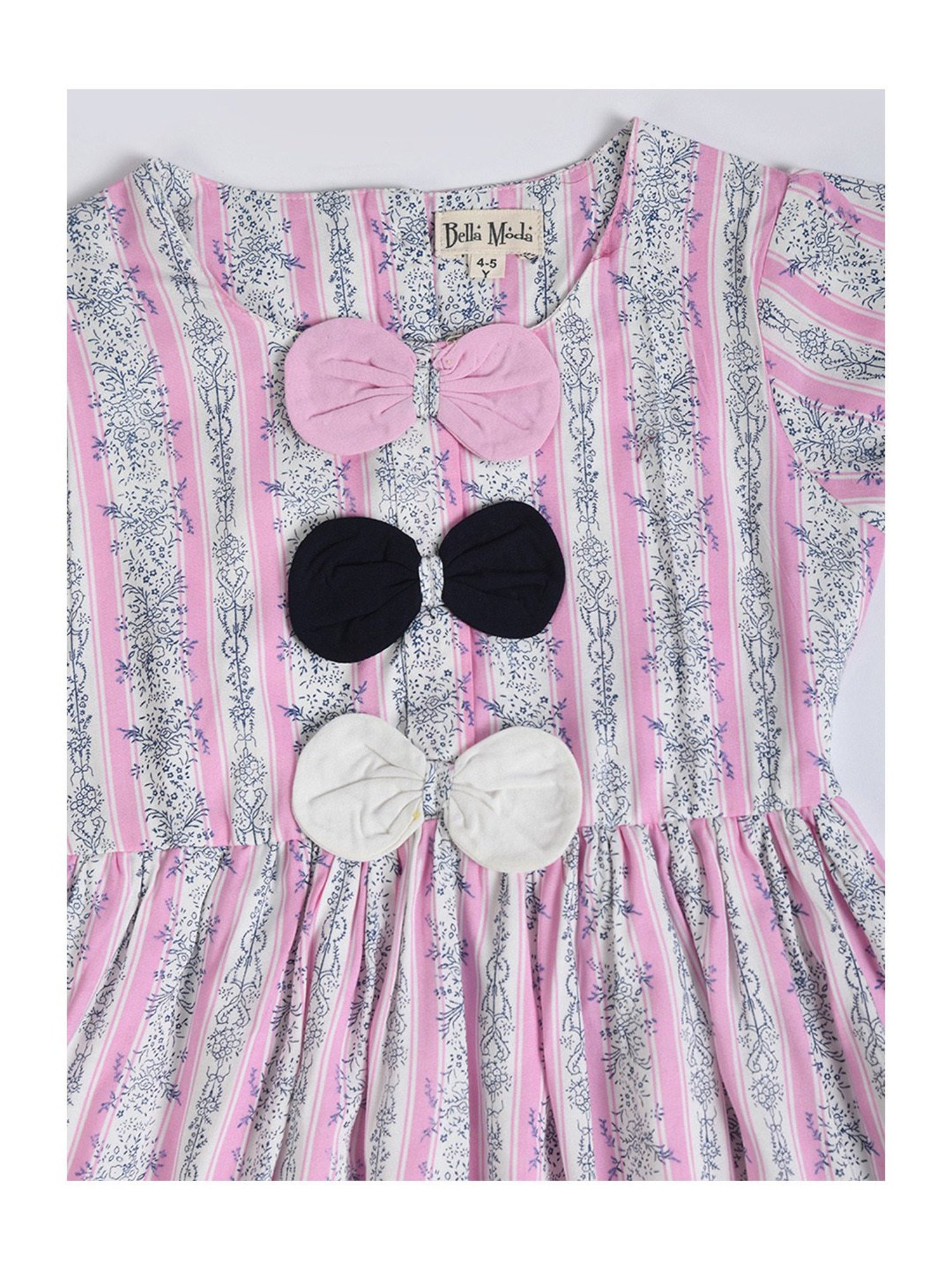 Bella Moda Kids White Printed Fit & Flare Dress