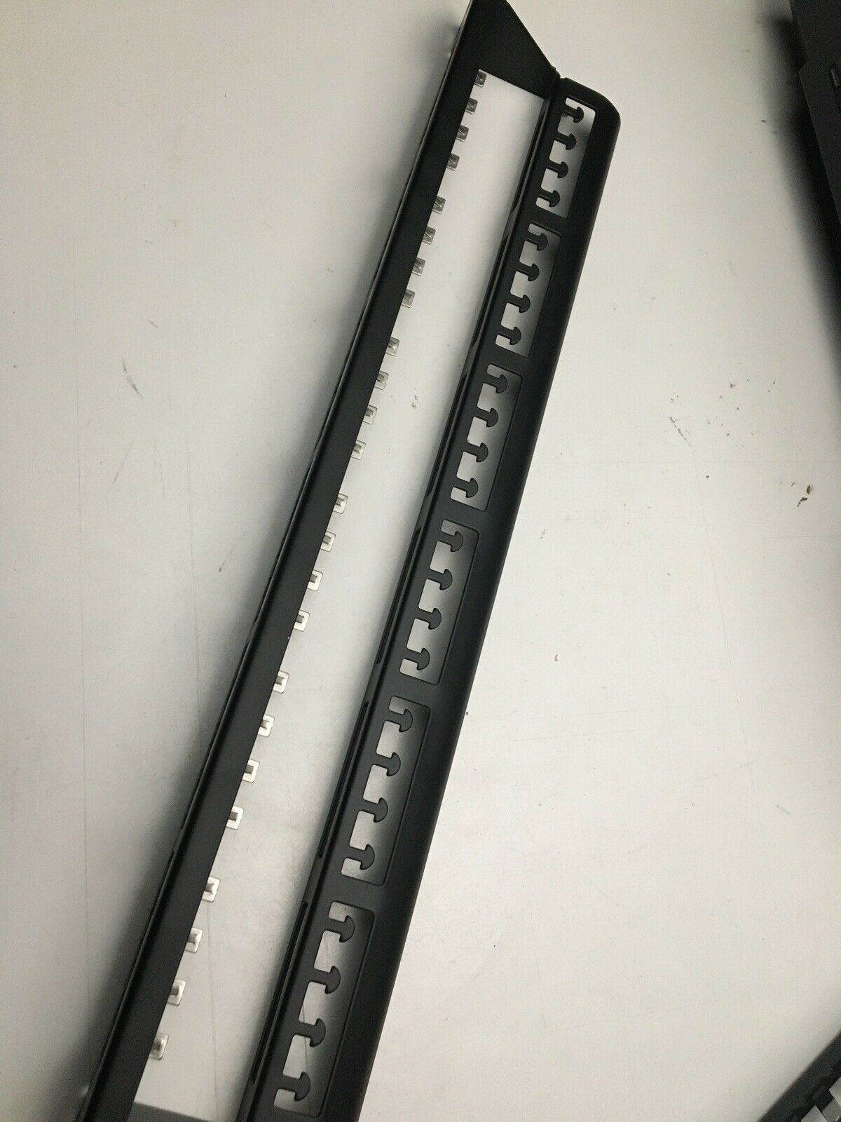 Panduit CP24WSBLY 24-Port Flat Patch Panel, Black Shielded W/ Retrain Bar