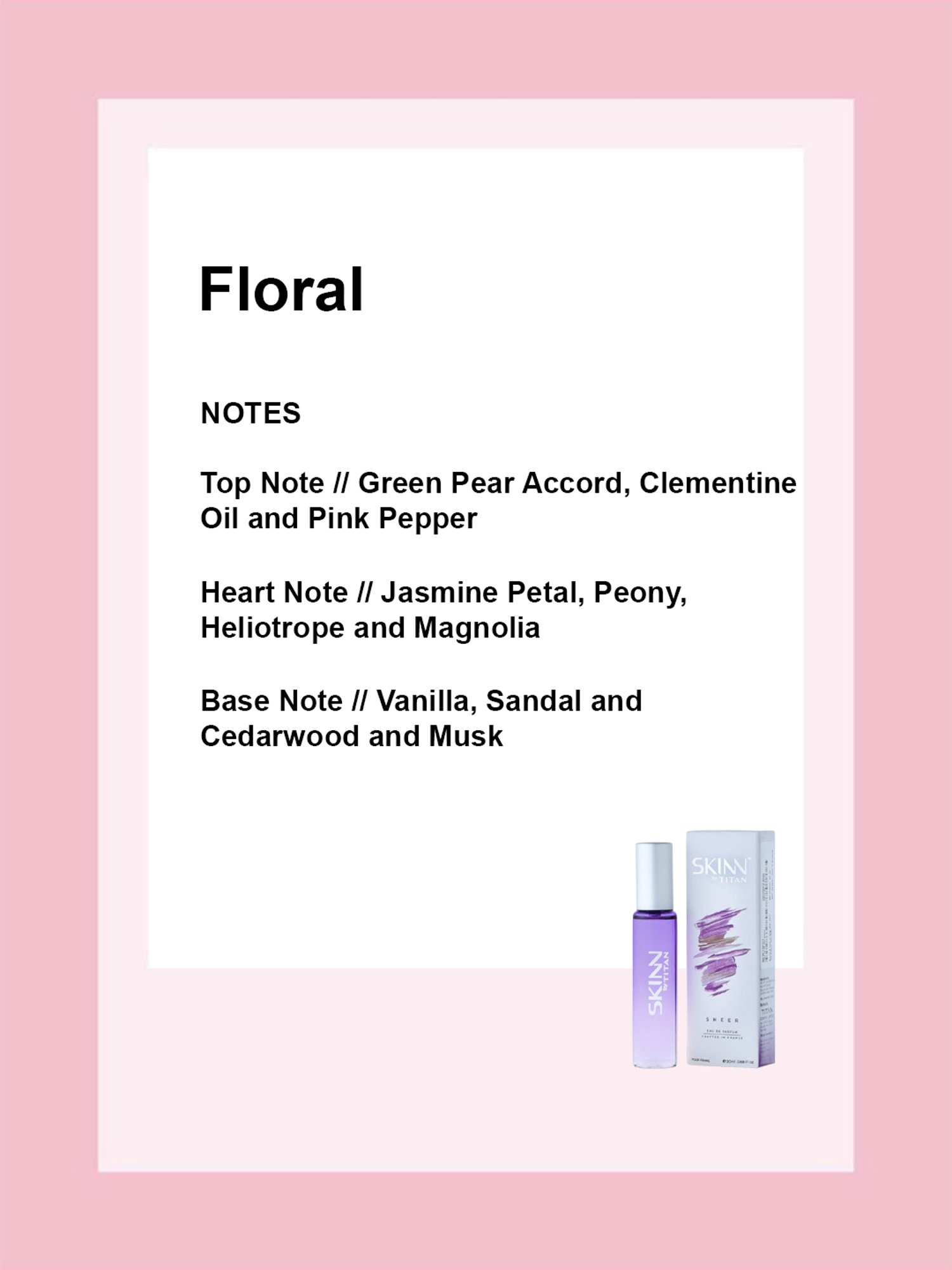 Skinn by Titan Sheer Eau de Parfum for Women - 20 ml