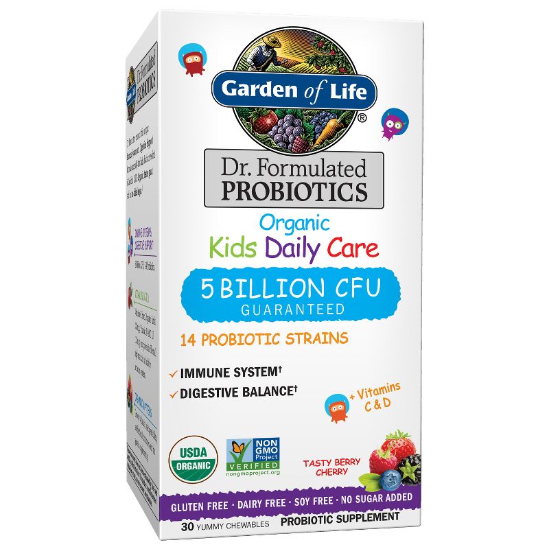 Garden of Life Kid's Probiotics Daily Care Chewables - Berry & Cherry - 30ct