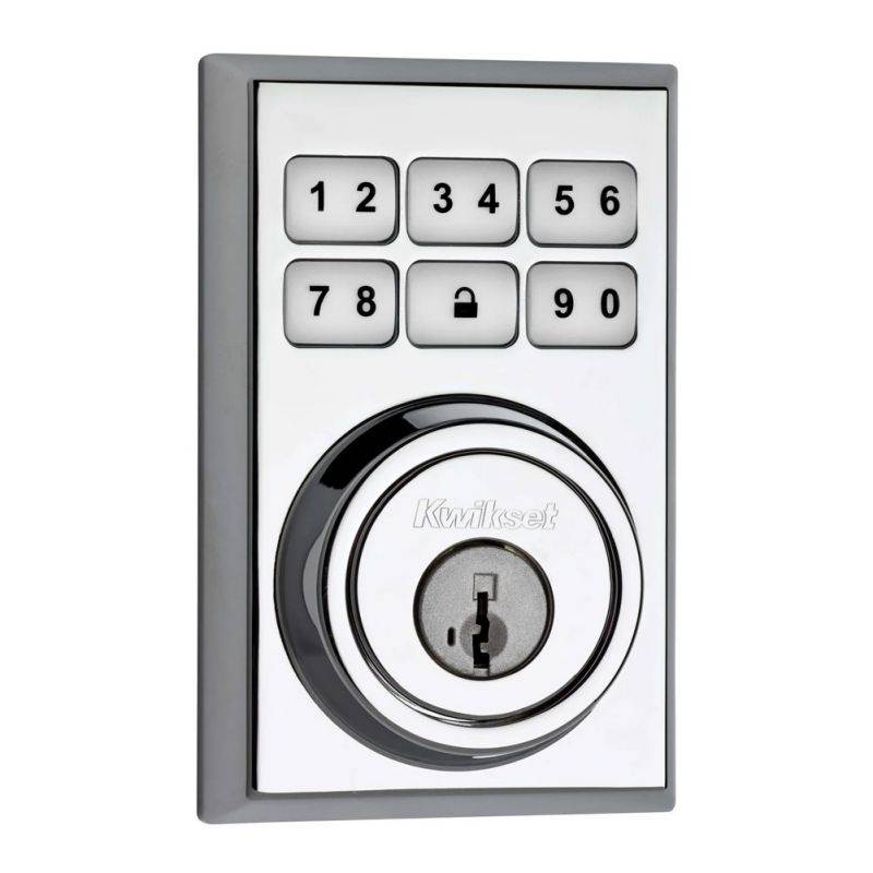 Kwikset SmartCode 910 Zigbee Contemporary Style Deadbolt with Home Connect, Polished Chrome (99100-058)