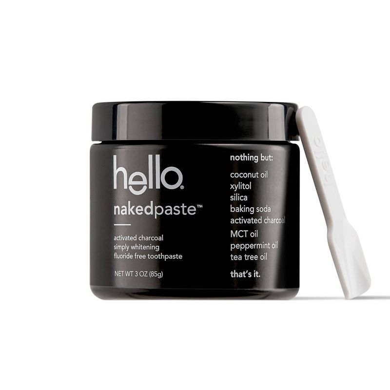 hello Nakedpaste Activated Charcoal Simply Whitening Fluoride Free Toothpaste - Trial Size - 3oz