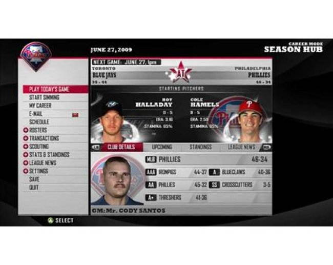 MLB Front Office Manager Playstation3 Game