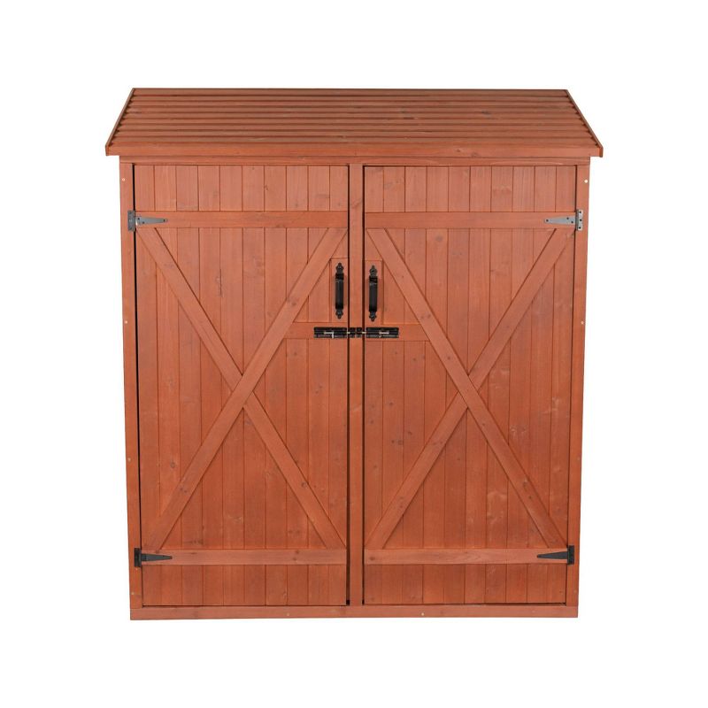 Toomax 76 Cu. Ft. Heavy Duty Weather Resistant Lockable Outdoor Garden Plastic Vertical Storage Shed Cabinet