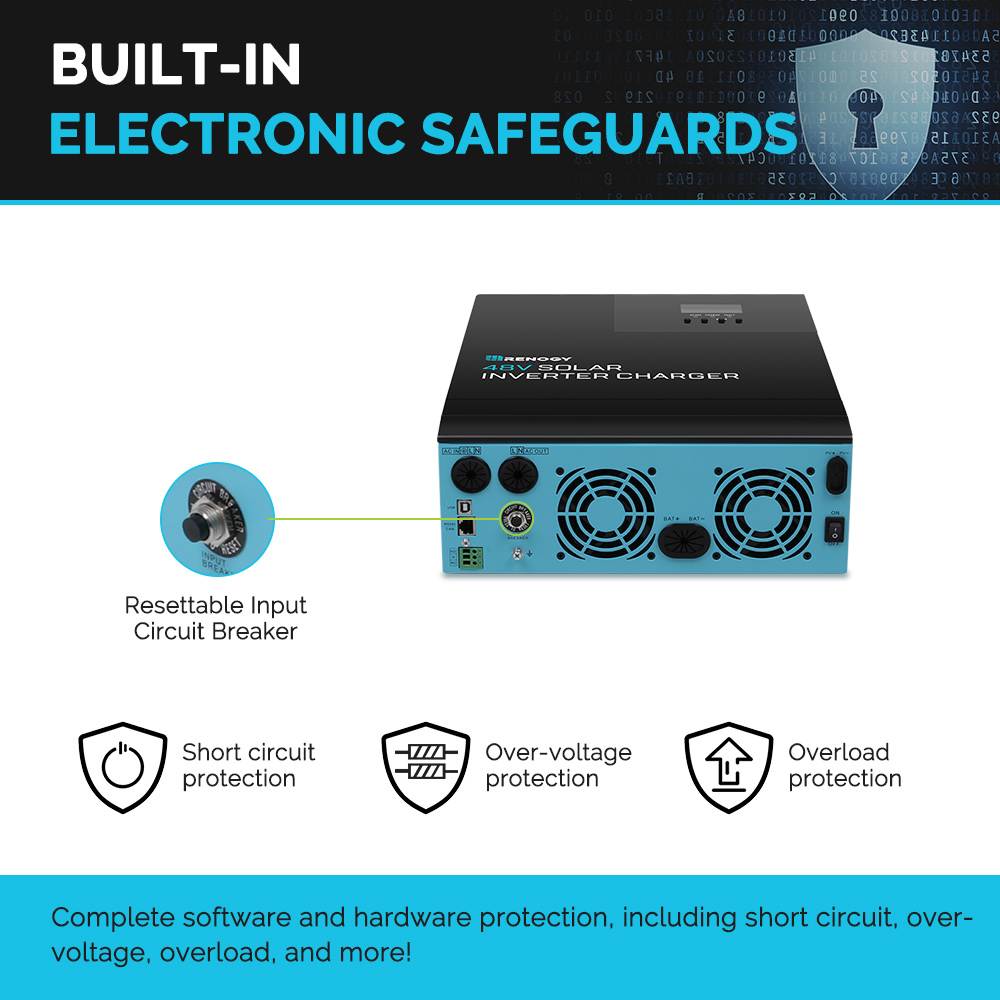 Renogy 48V 3500W Pure Sine Wave Solar Inverter Charger with MPPT Charge Controller