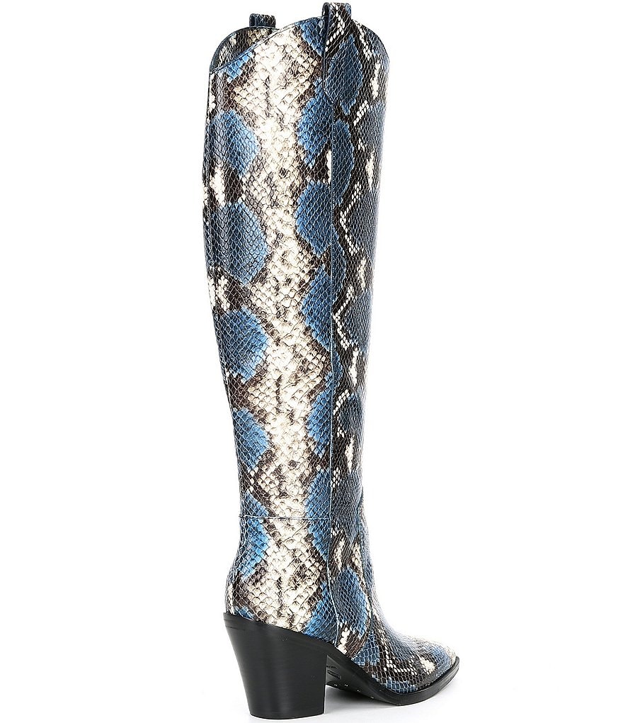 Antonio Melani Peigi Snake Printed Leather Tall Western Boots