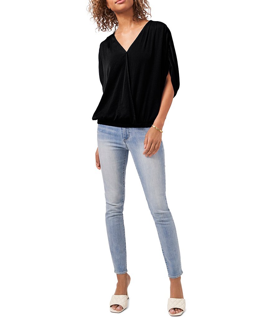 Vince Camuto Dolman Sleeve Foldover Front Rumple Blouse