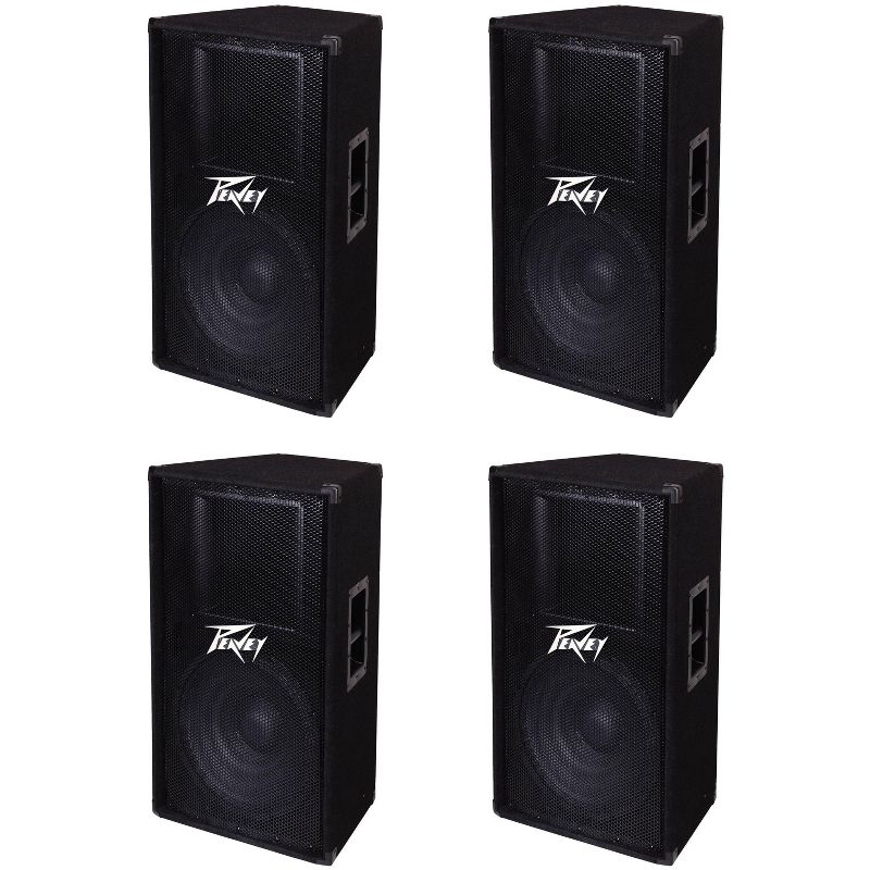 Peavey 2-Way 15" 800W Passive Carpeted Pro PA DJ Sound Speaker System (4 Pack)