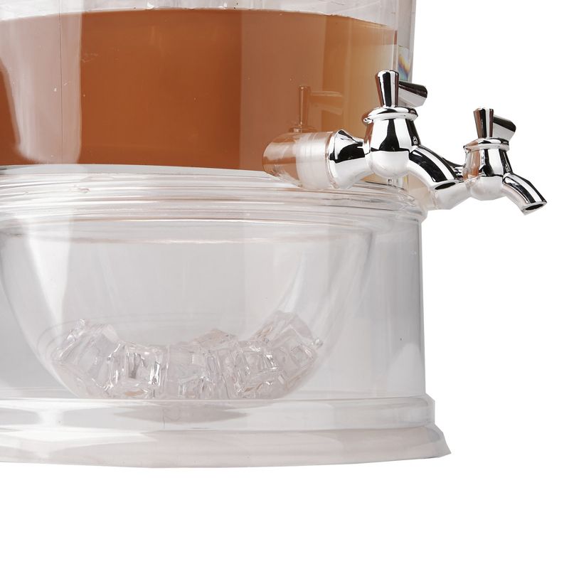 Mind Reader 2 Tier Split Compartment Beverage Drink Dispenser with Spigot and Ice Bucket Bottom