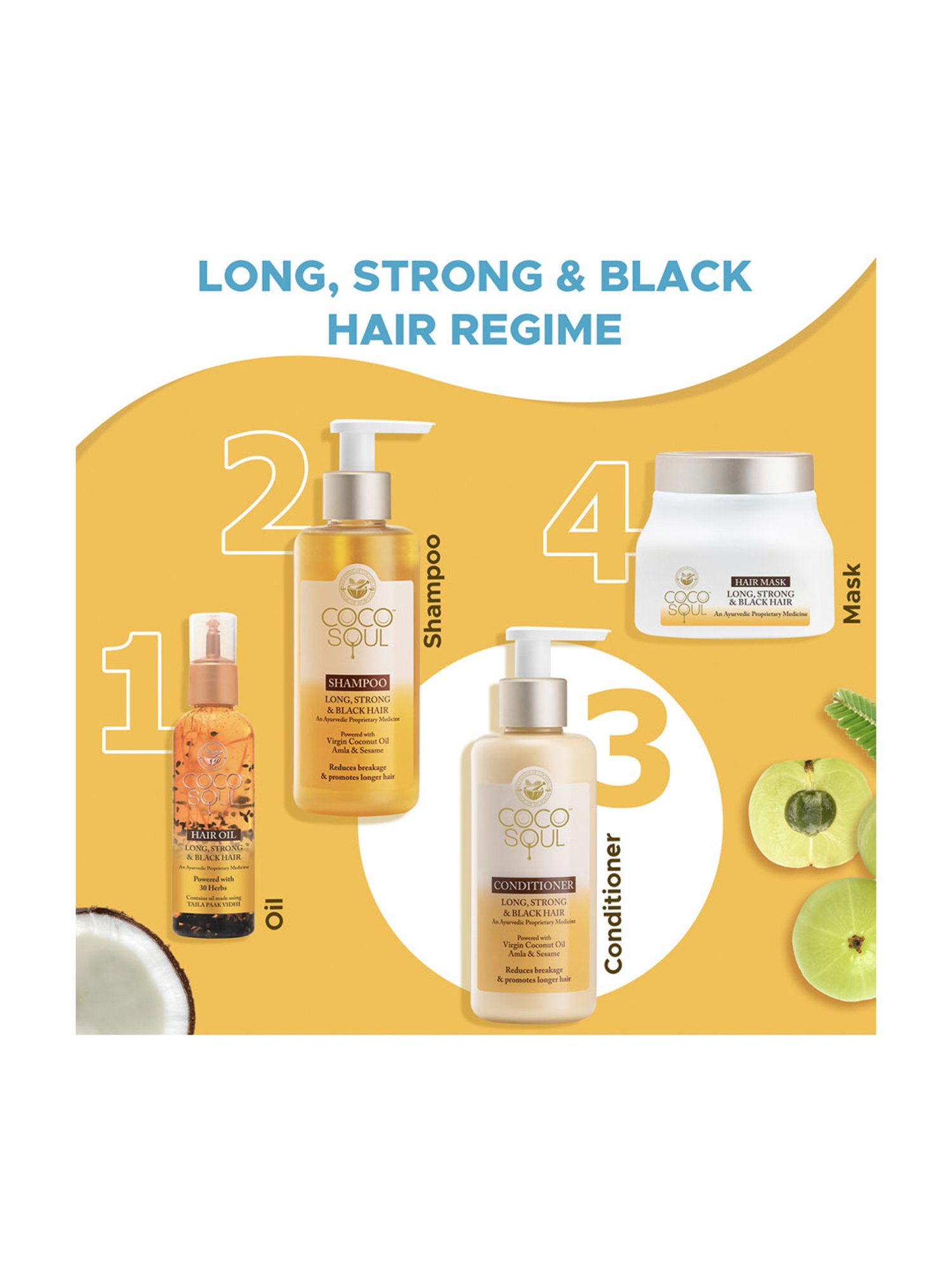 Coco Soul Conditioner for Long, Strong & Black Hair with Ayurvedic Medicine - 200 ml