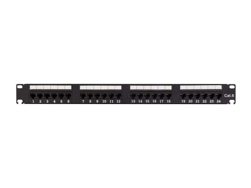 DP-iot 24-Port Cat6 Unshielded Wallmount or Rackmount Patch Panel, Compatible with Cat 3/4/5/5e/6 Cabling