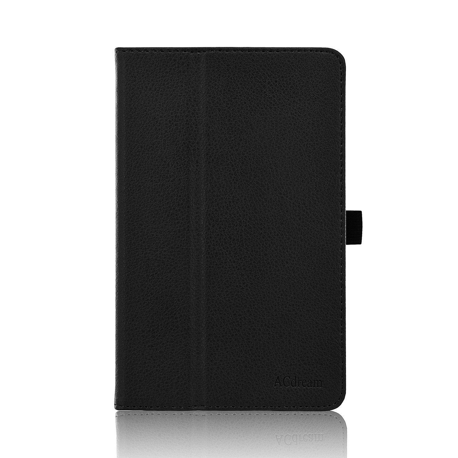 ACdream RCA Voyager 7 Case, Folio Premium PU Leather Cover Case for RCA Voyager (2016, 2017)/RCA Voyager II/RCA Voyager III RCA/RCA Voyager Pro 7" Android Tablet, Black