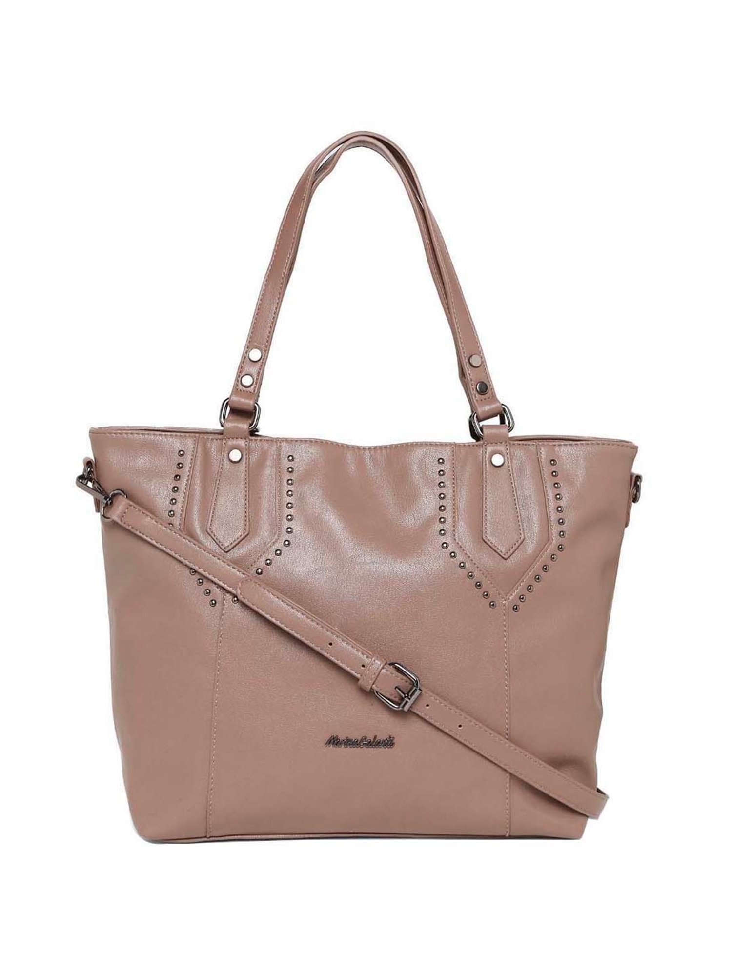 Marina Galanti Pink Rivets Medium Tote Handbag