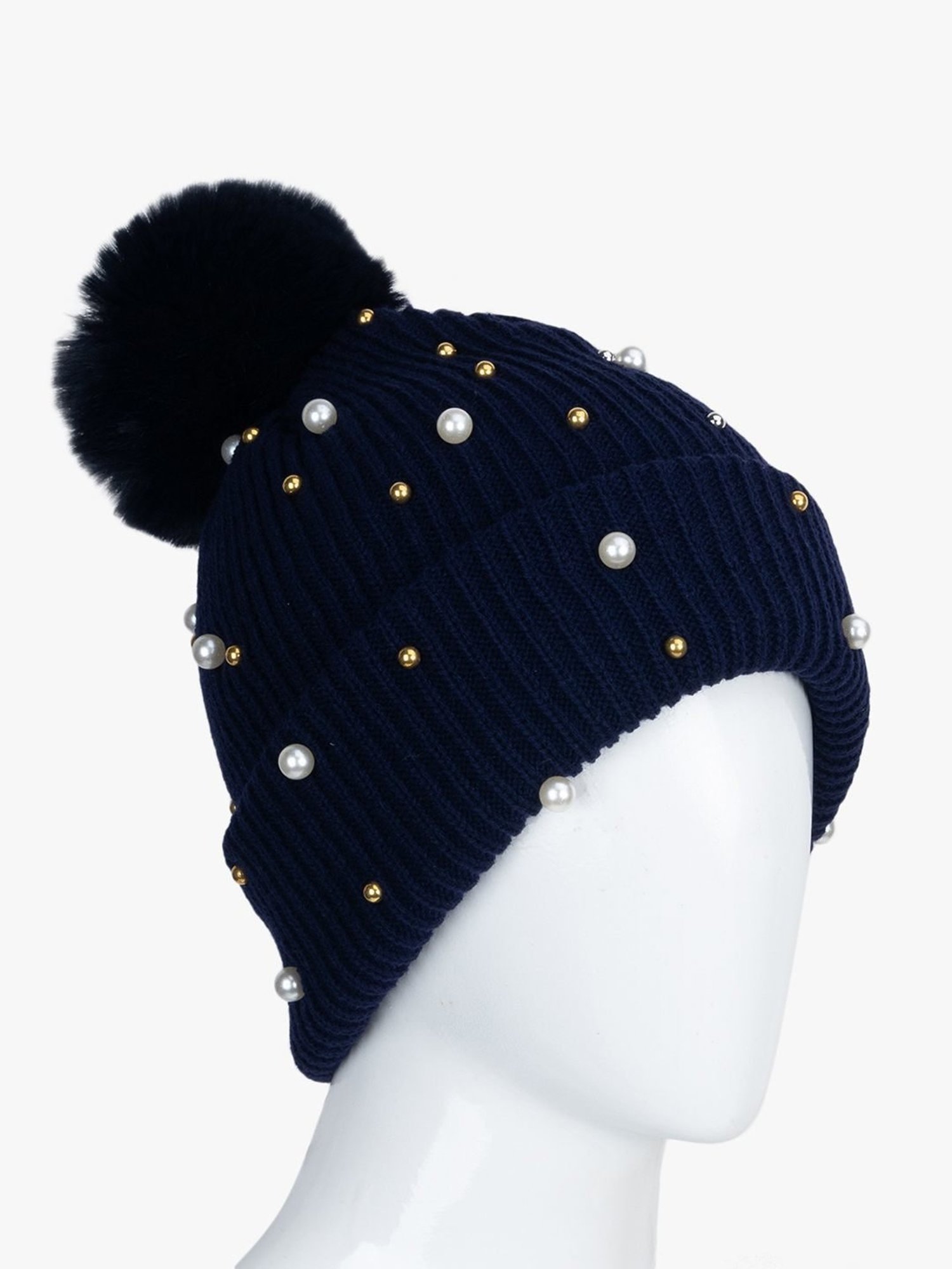 Kazo Navy Embellished Beanie