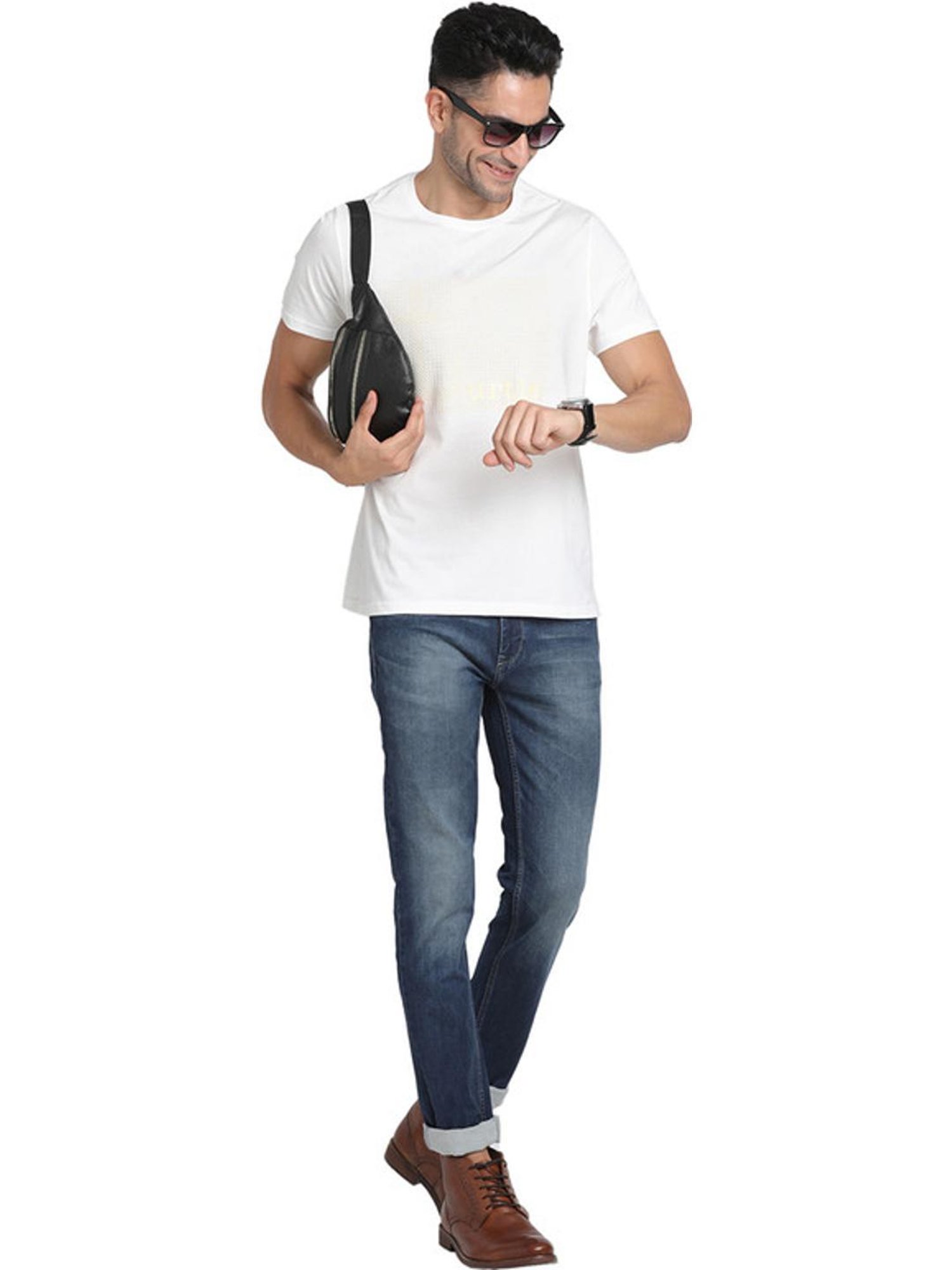 Turtle White Slim Fit Printed T-Shirts