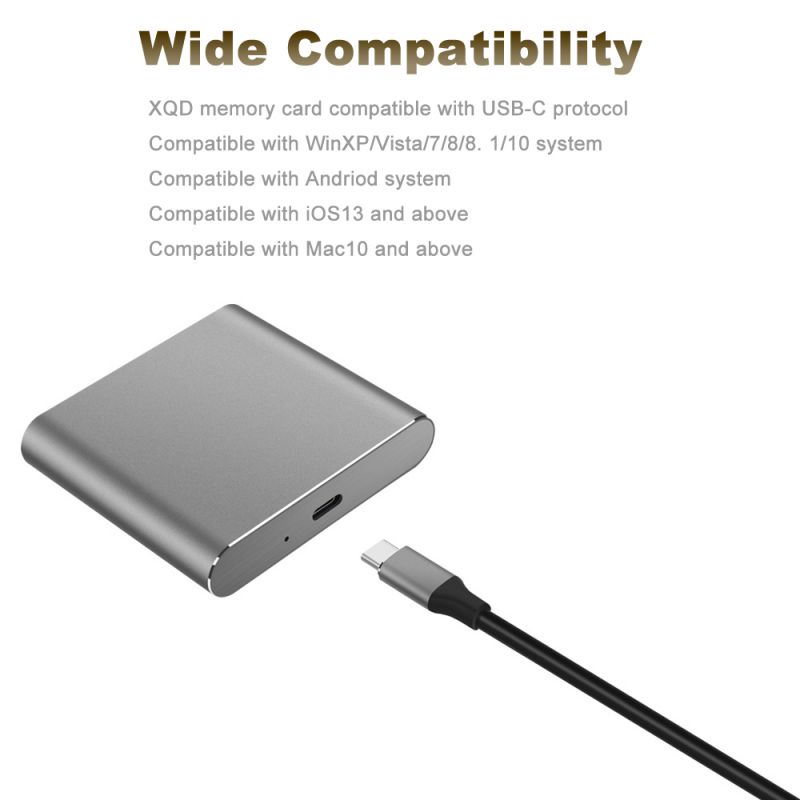 XQD Card Reader XQD to USB3.0 5Gbps with USB-C to USB-A Cable