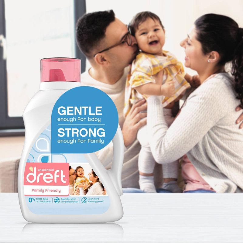Dreft Family Friendly Unscented Laundry Detergent - 100 fl oz