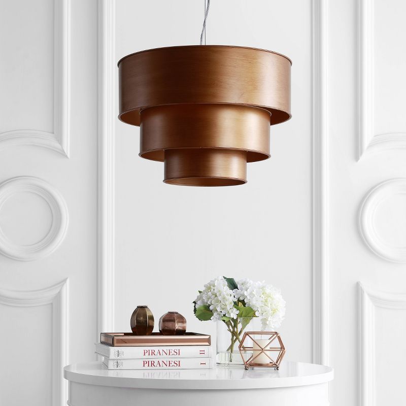 21" Metal Lynn Pendant (Includes Energy Efficient Light Bulb) Gold - JONATHAN Y