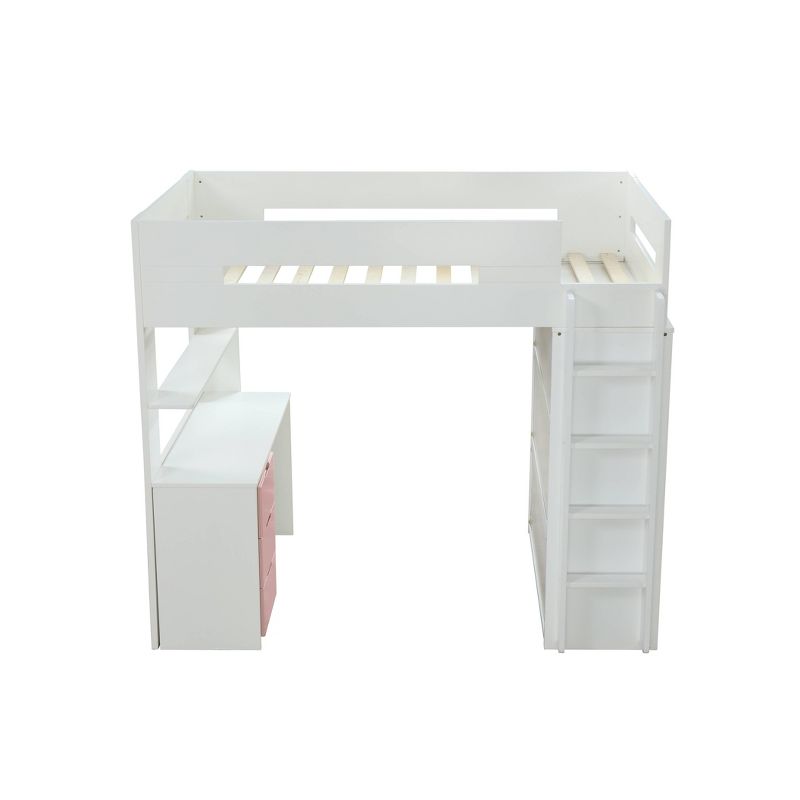 Nerice Loft Bed White/Pink - Acme Furniture