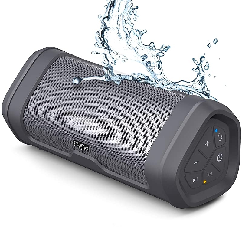 Boost Portable Bluetooth Speakers with Premium Stereo Sound IP67 Water amp Dust Proof 20 Hours Playtime 100 ft Range Builtin Power Bank and Mic Loud Wireless SpeakerGrey
