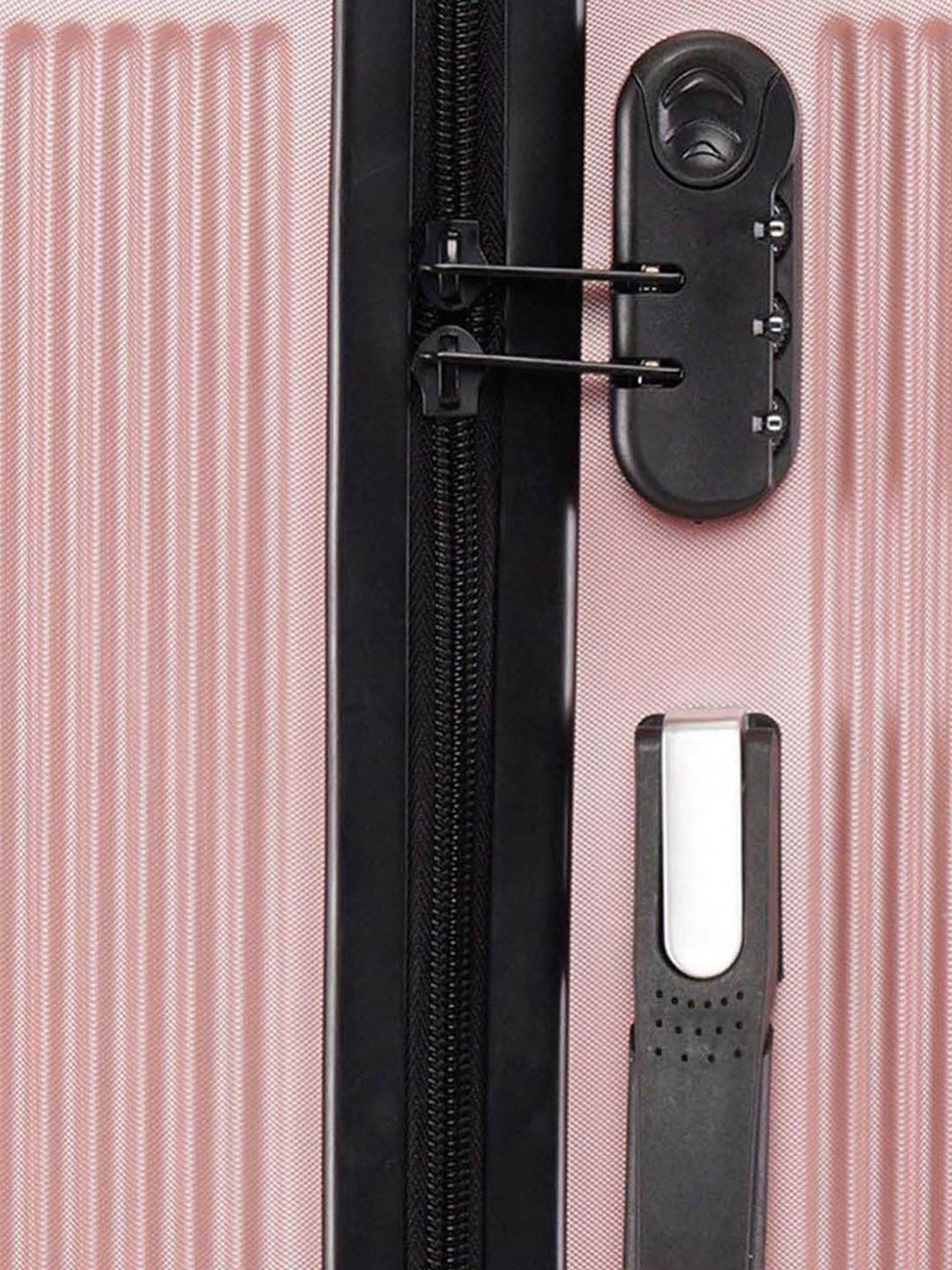 Swiss Brand Geneve Rose Gold Checked 4 Wheel Medium Hard Checked Trolley 66cm