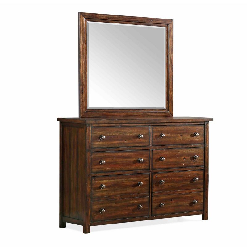 Delaware 6 Drawer Dresser and Mirror Combo Deep Chestnut - Picket House Furnishings